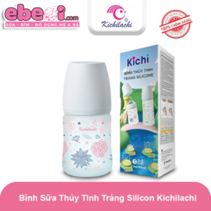 Bình Sữa Kichilachi cho bé 150ml, 240ml thủy tinh tráng Silicon