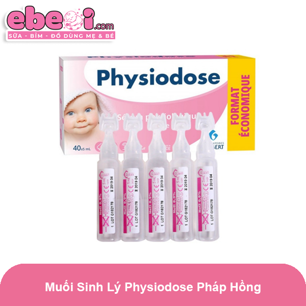 Muối sinh lý Physiodose Pháp hồng 40 ống