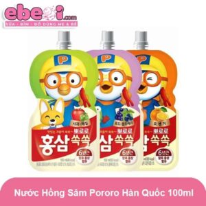 Nước hồng sâm Pororo Hàn Quốc cho bé hộp 10 gói/100ml