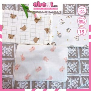 Gối mỏng cho bé sơ sinh Moony kích thước 22x33cm mềm thoáng mát