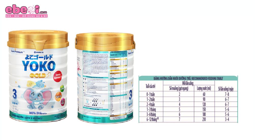 Thành phần dinh dưỡng nổi bật trong sữa Yoko Gold 1