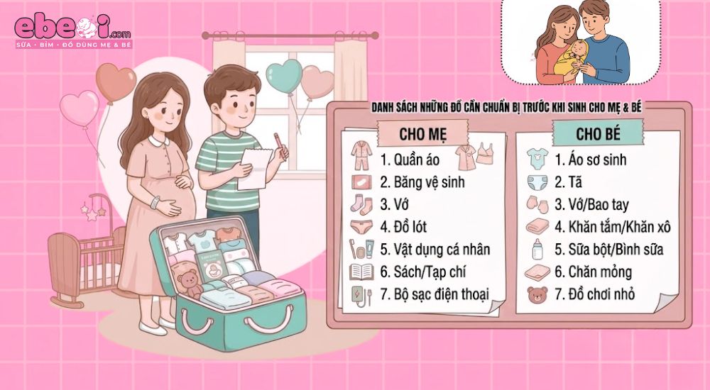 Thời điểm vàng để chuẩn bị danh sách đồ mang đi sinh ở viện